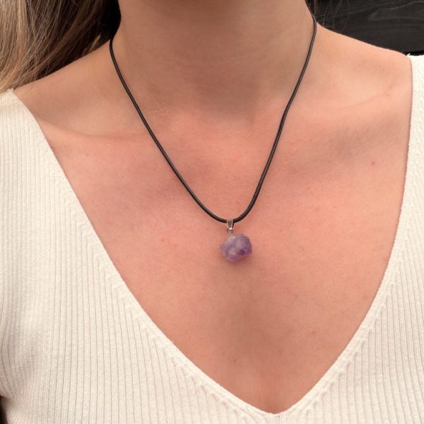Ruwe amethist ketting