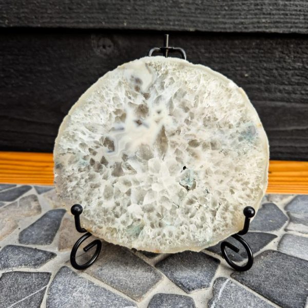 Witte Agaat schijf met kwarts